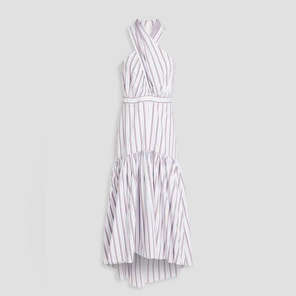 New! Veronica beard Radley Striped Halter Poplin Midi Dress 💜 size 8 NWT! - Picture 3 of 16